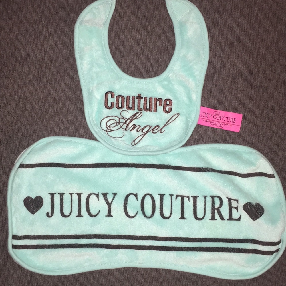 Juicy couture bib and burp cloth